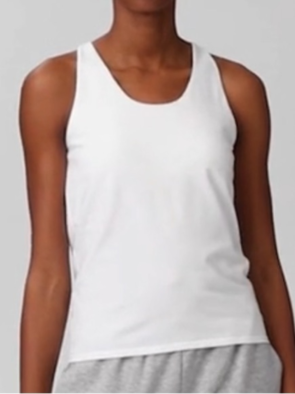 Eileen Fisher White Racerback Tank Built in Bra